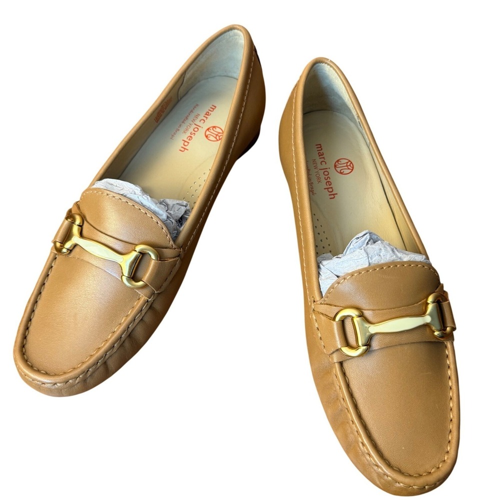 Marc Joseph New York Grand St Tan Leather Horsebit Loafers Womens 8.5 Brazil